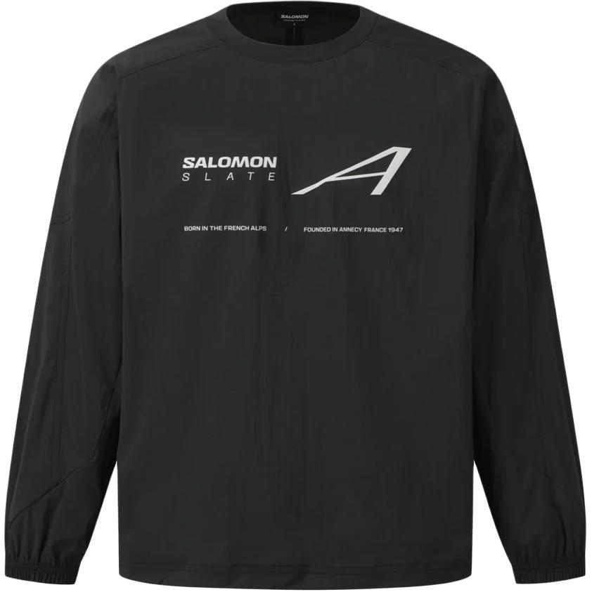 Salomon Slate UNI Logo  Loose Fit Pullover Crewneck Long Sleeve Sweatshirt D00295