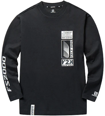 Salomon SN 長袖復古印花休閒圓領T恤 黑色 男女適用 C19436 Buy Salomon SN 長袖復古印花休閒圓領T恤 黑色 男女適用 C19436