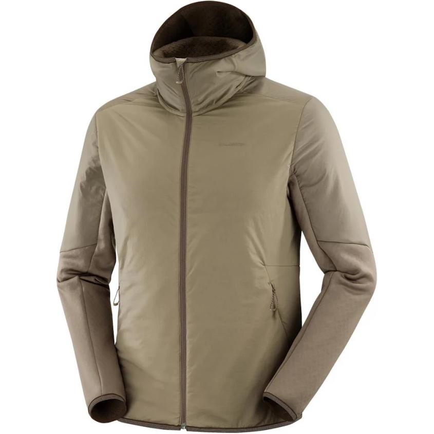 Salomon Solid Color Hooded Zip Jacket Light Brown LC2296800