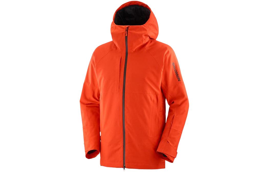 Salomon Solid Color Hooded Zip Jacket Orange LC2146000