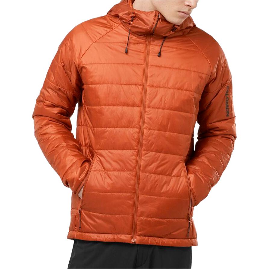 Salomon Solid Color Zip-Up Hoodie Jacket Orange LC2121900
