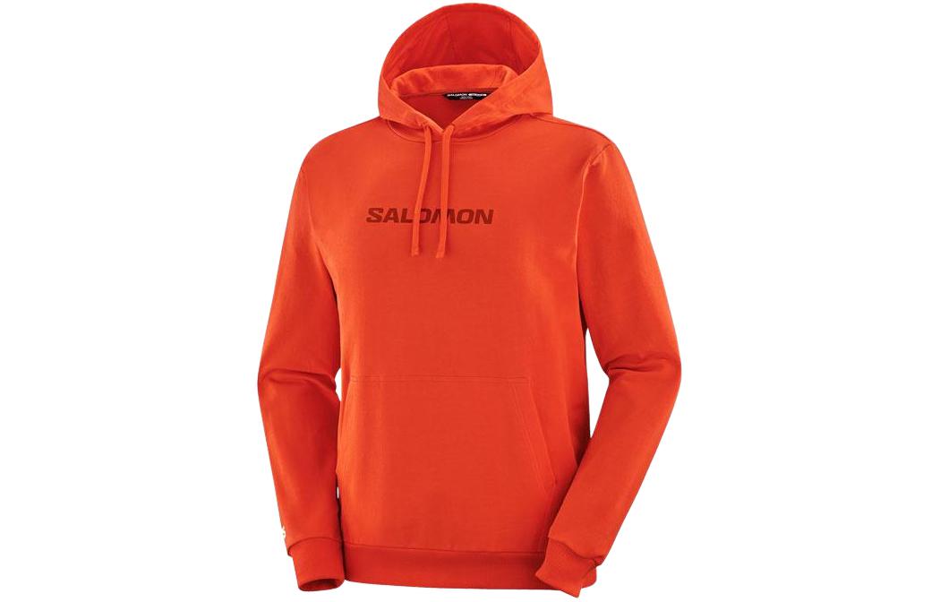 Salomon Solid Letter Logo Hoodie Orange Long Sleeve LC2230400