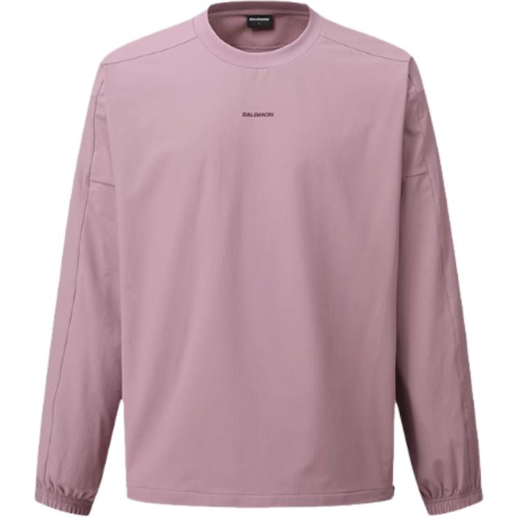 Salomon Sportstyle Pink Crewneck Letter Sweatshirt for Men C25793