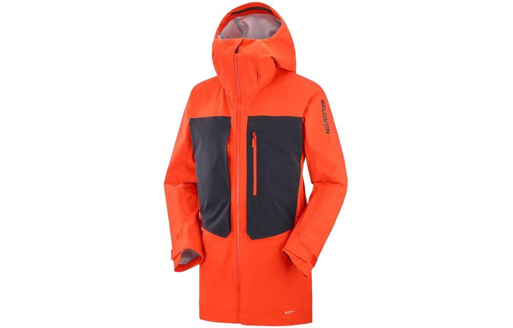 Salomon Stance 3L Long Colorblock Hooded Jacket Orange LC2162100