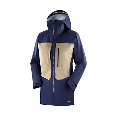 Salomon Stance Colorblock Mid-Length Hooded Jacket Men’s Blue LC1821000