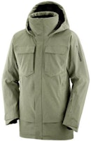 SALOMON Stance Olive Zip-Up Hooded Long Jacket Cargo Style LC2149900 SALOMON Stance Olive Zip-Up Hooded Long Jacket Cargo Style LC2149900