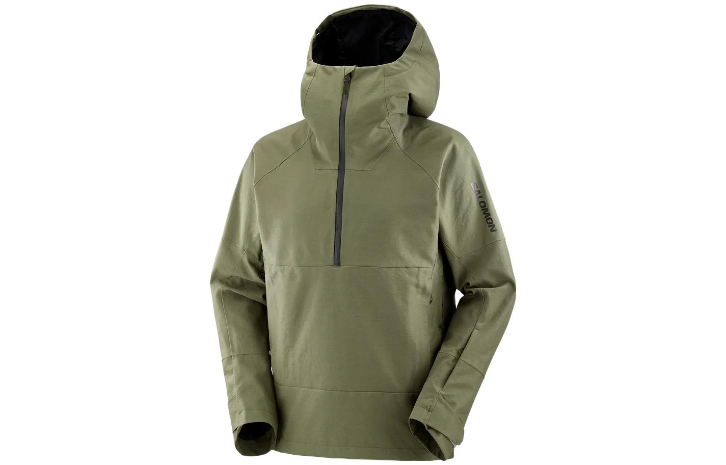 Salomon Transfer Army Green Hooded Loose-Fit Ski Jacket LC2145400