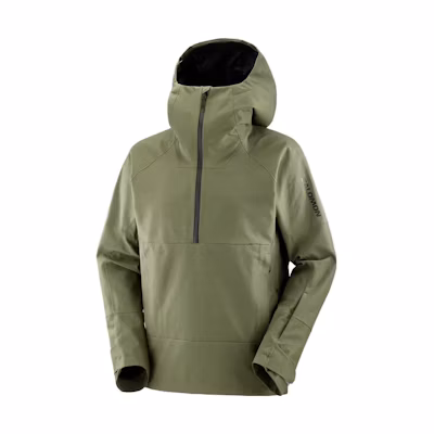 Salomon Transfer Army Green Hooded Loose-Fit Ski Jacket LC2145400