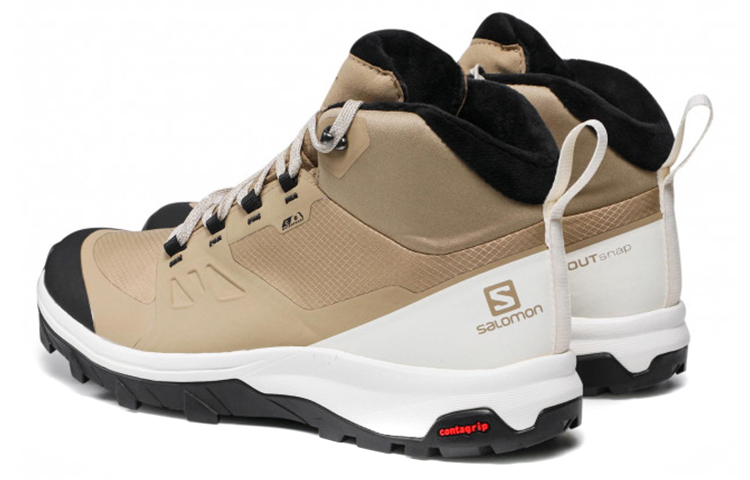 Shop 薩洛蒙登山靴 高筒戶外功能鞋 卡其黑