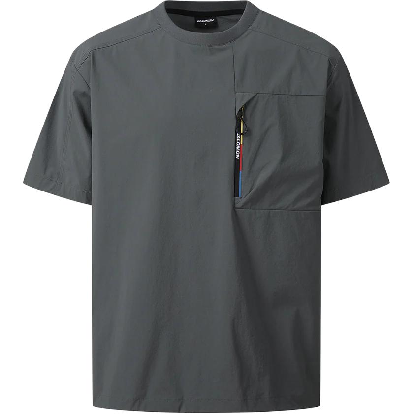 SALOMON UNI Blast Woven Gray Pocket Loose-Fit Tee Unisex Casual Streetwear. C28134