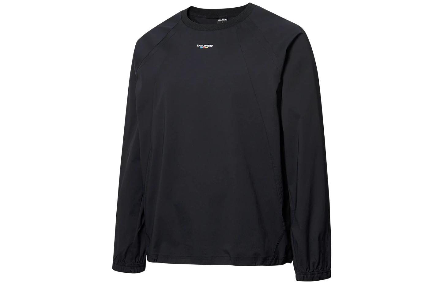 Shop Salomon Unisex Black Crewneck Pullover Loose Fit Long Sleeve Sweatshirt S241001STW12