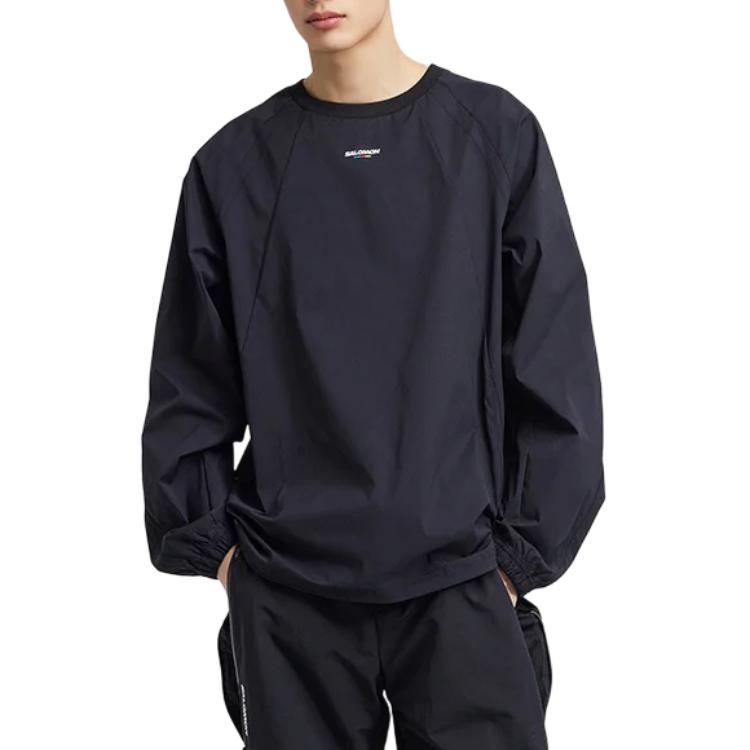 Purchase Salomon Unisex Black Crewneck Pullover Loose Fit Long Sleeve Sweatshirt S241001STW12