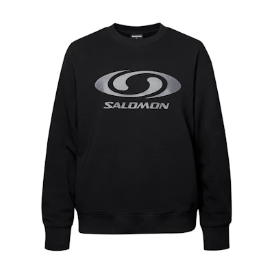 Salomon Unisex Black Logo Crewneck Pullover Sweatshirt Long Sleeve S241001SHT12BLK