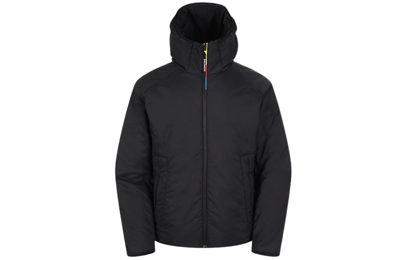 Salomon Unisex Black Solid Color Hooded Jacket LC2346900