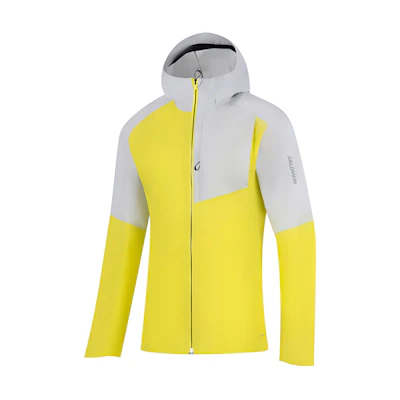 Salomon Unisex Colorblock Print Jacket - Yellow Green/Laurent Gray Casual Style LC2175700