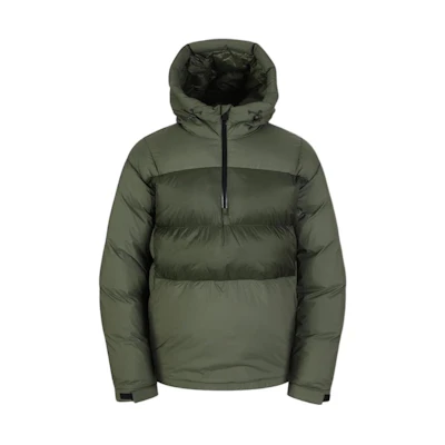 Salomon Unisex Khaki Hooded Down Jacket with Zipper LC2350400