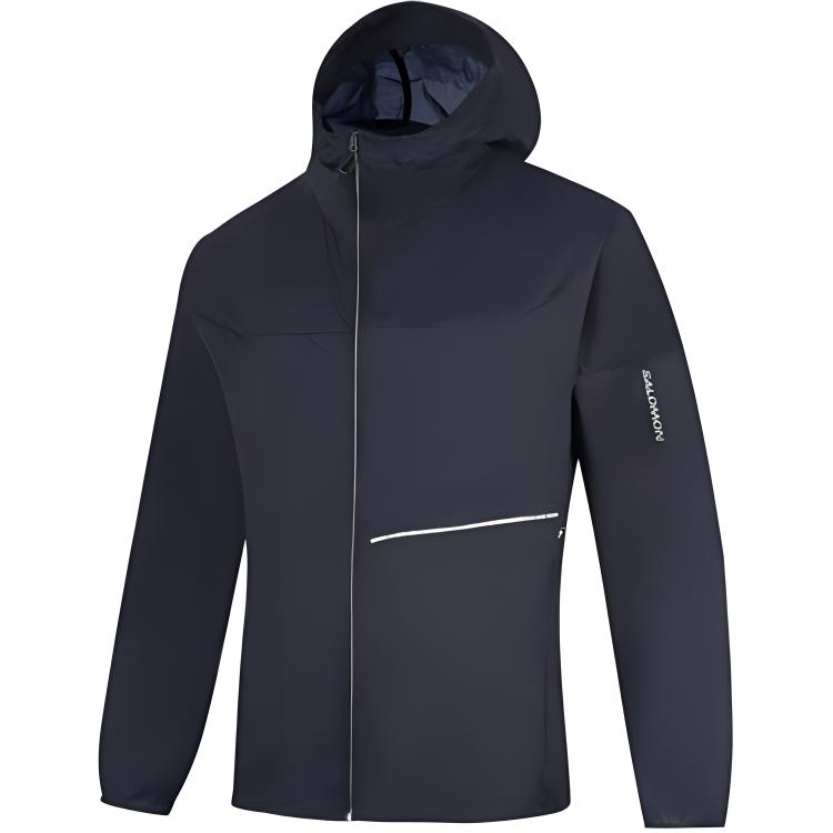 Salomon Unisex Outdoor Casual Hooded Jacket - Black Colorblock Design LC2191100