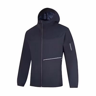 Salomon Unisex Outdoor Casual Hooded Jacket - Black Colorblock Design LC2191100