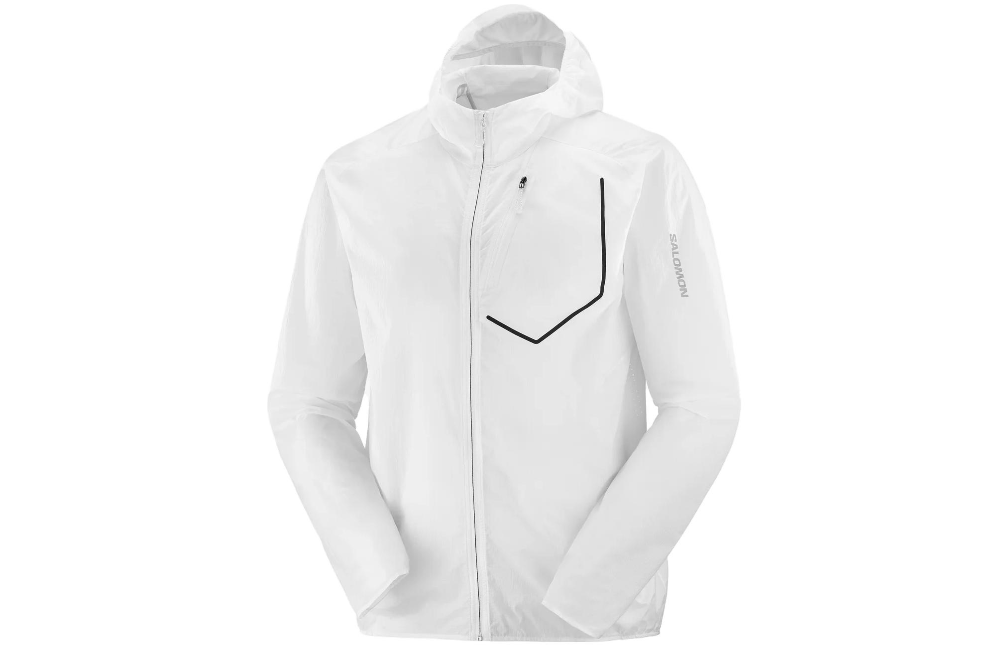 Salomon Unisex Windproof Zip Hoodie Jacket - White LC2043100