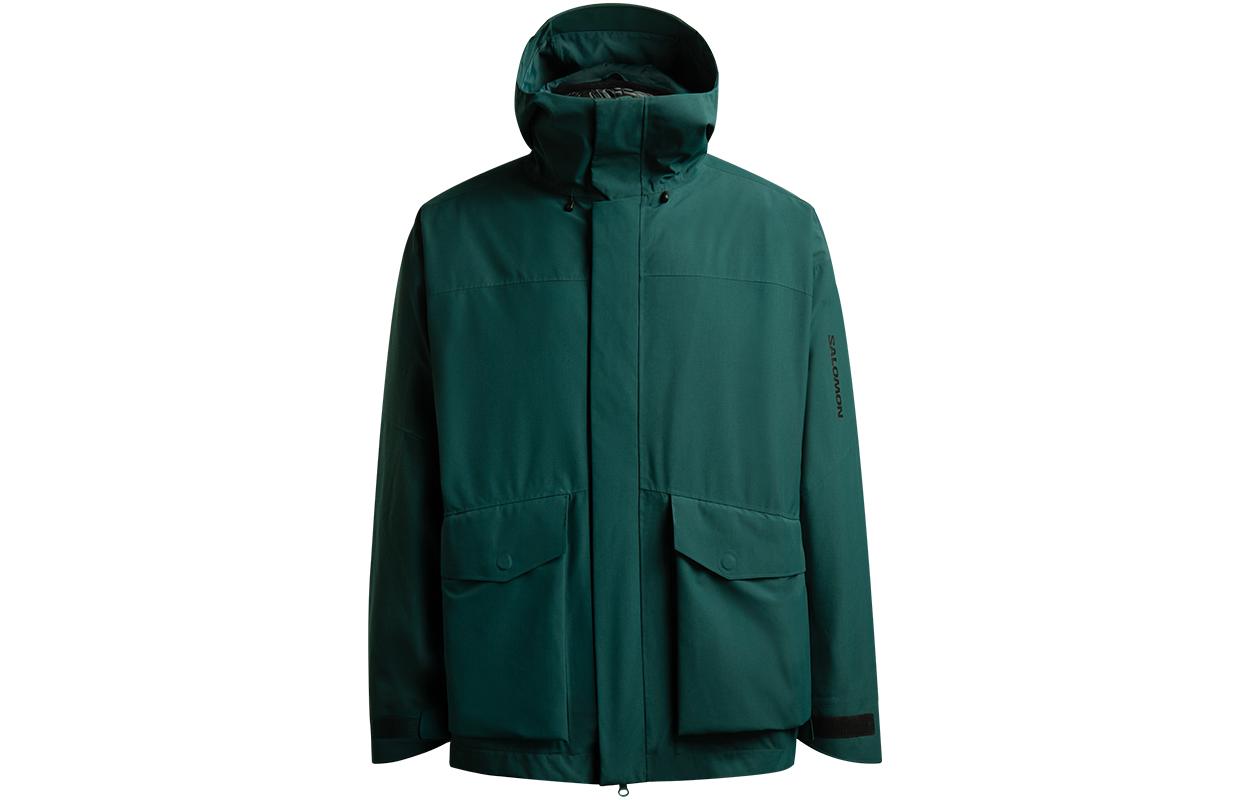 Salomon Waterproof Windproof 3-in-1 Green Hooded Jacket C19979