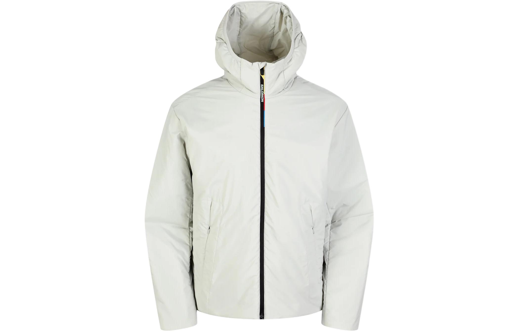 Salomon White Embroidered Logo Hooded Zip Jacket LC2347200