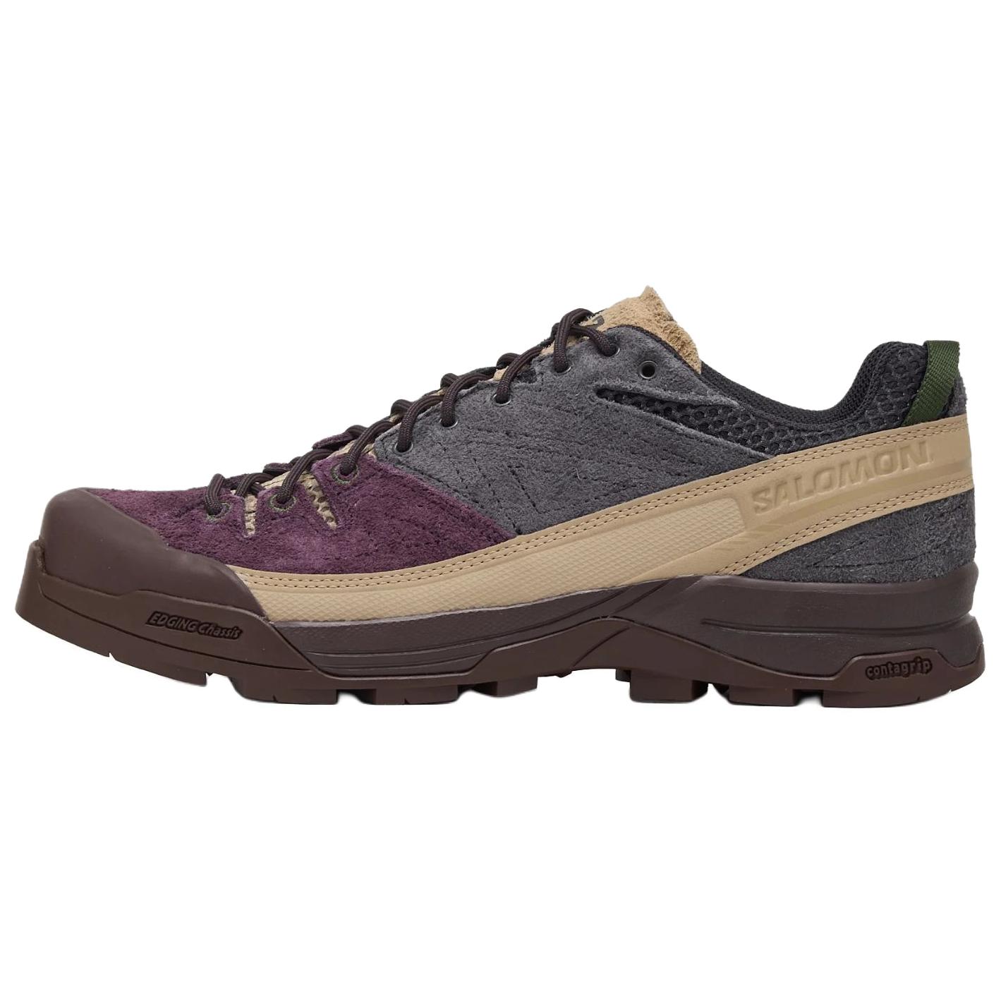 Salomon X-ALP Suede Plum Red Low-Top Lightweight Hiking Shoes 478762