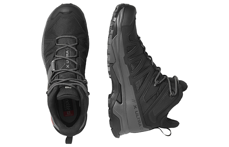 Lookbook 薩洛蒙 X Ultra 4 中筒 Gore-Tex 防滑耐磨戶外鞋 黑色