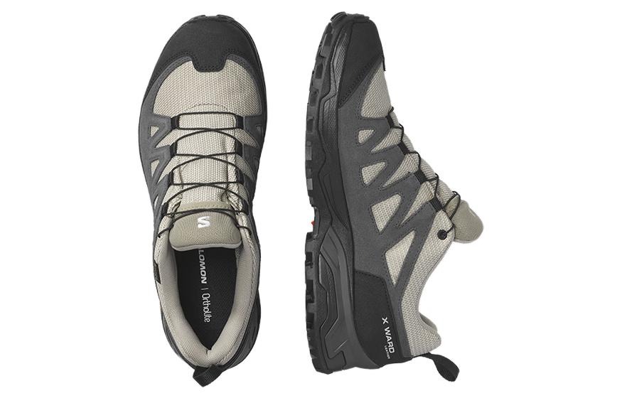 Order SALOMON萨洛蒙 X Ward Leather GTX 耐磨防水透氣 低筒 戶外功能鞋 男款 卡其色