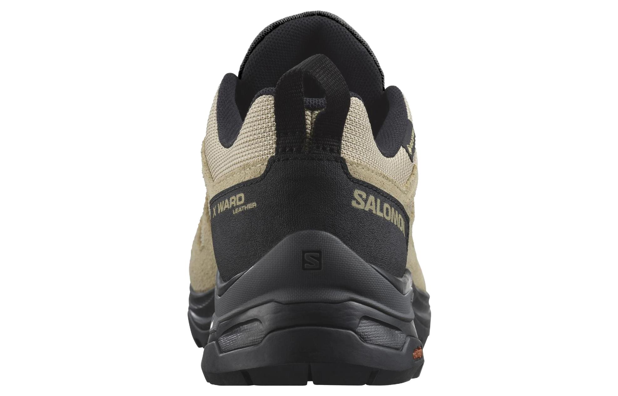 Shop SALOMON 萨洛蒙 X Ward Leather GTX W 舒適 防滑耐磨 低筒 戶外機能鞋 男女同款 白沙色
