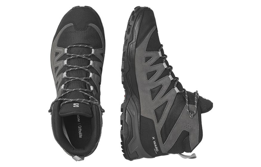 Shop Salomon X Ward Leren Mid GTX ''Phantom Zwart'' 471817
