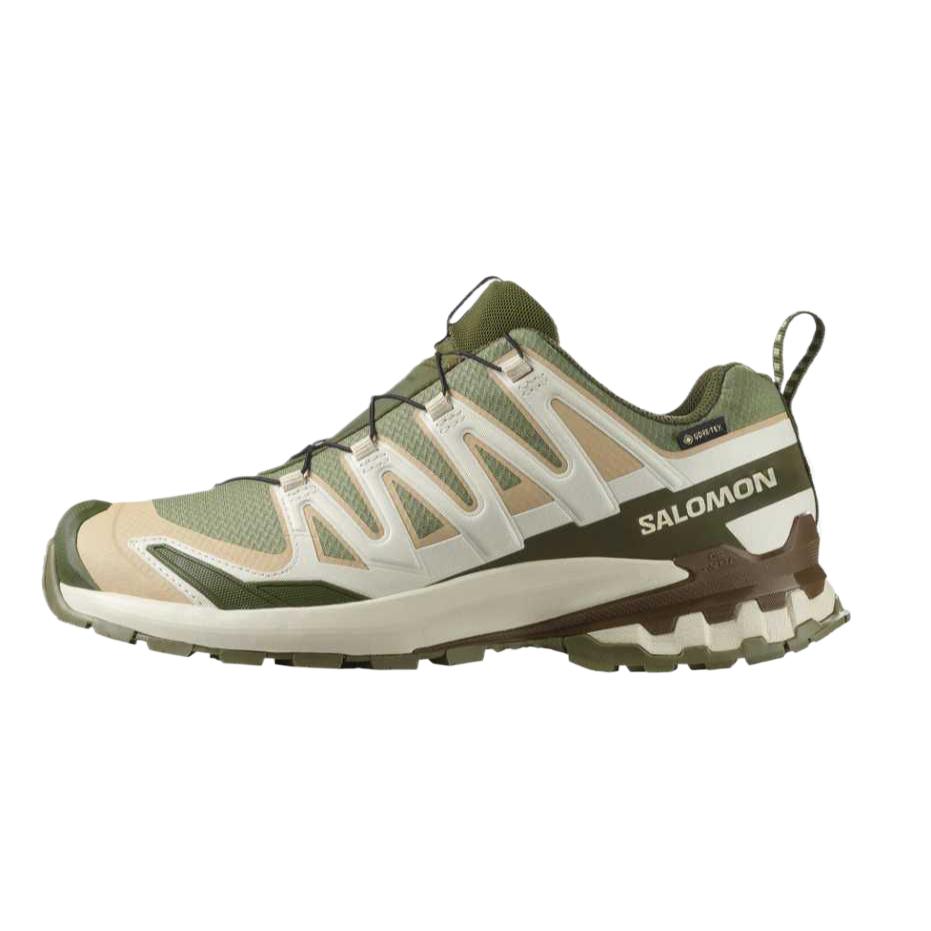 Salomon XA Pro 3D V9 GTX Trail Hiking Shoes Green Beige Waterproof Durable. 478202