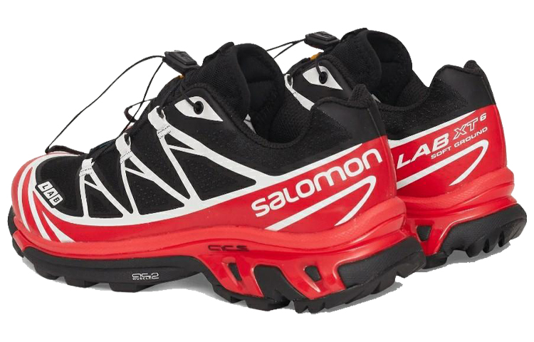 Shop Salomon Xt-6 Advanced 舒適耐磨跑步鞋 黑紅色