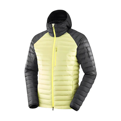 Salomon Yellow Color-Block Hoodie Jacket Casual Fit with Zipper LC2104100