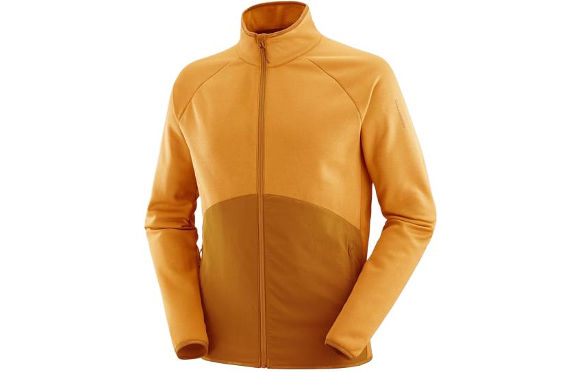 Salomon Yellow Colorblock Stand Collar Jacket LC2193700