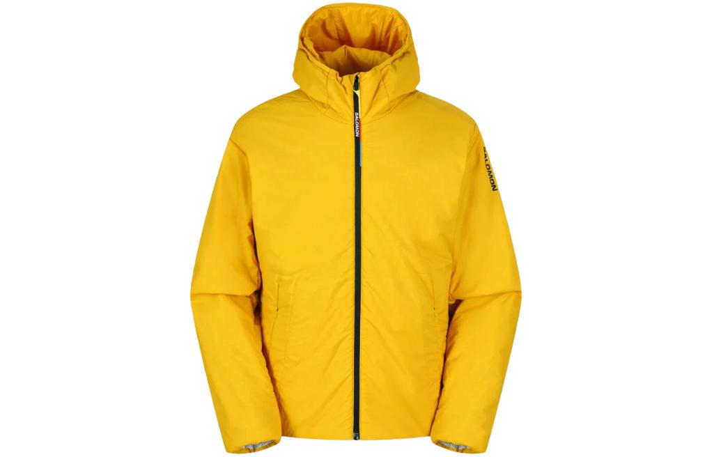 Salomon Yellow Solid Color Hooded Zip-Up Jacket LC2347100