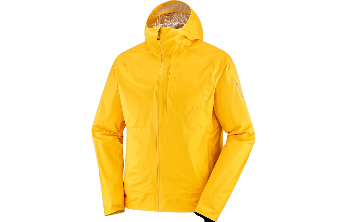 Salomon Yellow Waterproof Windbreaker Hooded Jacket LC2135200