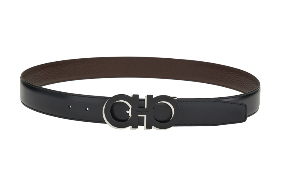 Salvatore Ferragamo  Reversible Adjustable Belt Black/Walnut 3.2cm 670187-758620