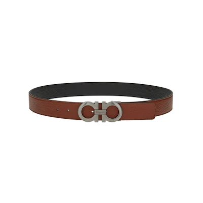 Salvatore Ferragamo Reversible Belt Cappuccino/Black 3.5cm Width 675542-759044