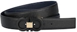 Shop Salvatore Ferragamo Tali Pinggang Kulit Boleh Balik Hitam/Biru Lebar 3.5cm 679535754208