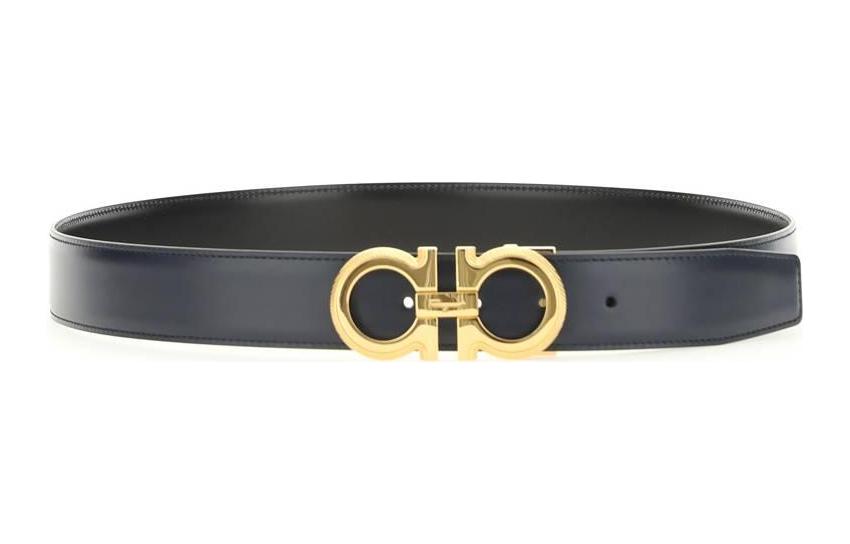 Order Salvatore Ferragamo Tali Pinggang Kulit Hitam Reversible Buckle 3.5cm 670141754463001