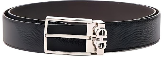 Salvatore Ferragamo Black Calf Leather Belt 3.5cm Wide. 67A037-708206 Salvatore Ferragamo Black Calf Leather Belt 3.5cm Wide. 67A037-708206