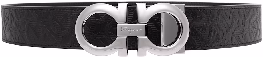 Order Salvatore Ferragamo Sabuk Reversible Hitam Gancini Gesper 3.5cm 675542-724127