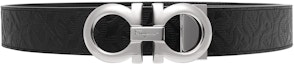 Order Salvatore Ferragamo Black Gancini Buckle Reversible Belt 3.5cm 675542-724127