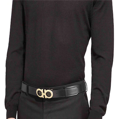 Sabuk Kulit Hitam Salvatore Ferragamo, Finishing Halus, Lebar 3.5cm. 586940 Shop Sabuk Kulit Hitam Salvatore Ferragamo, Finishing Halus, Lebar 3.5cm. 586940