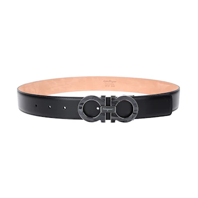 Salvatore Ferragamo Black Leather Buckle Belt 3.5cm Wide 679110-0587067
