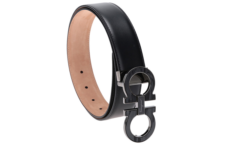 Salvatore Ferragamo Black Leather Buckle Belt 3.5cm Wide 679110-0587067 圖 4