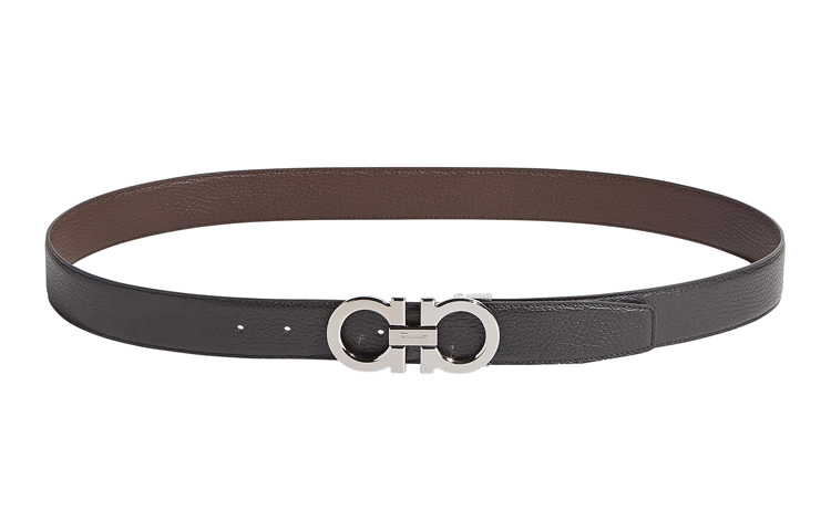 Salvatore Ferragamo Black Leather Gancini Buckle Belt 3.5cm 679710-689134