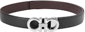 Lookbook Salvatore Ferragamo Black Textured Leather Silver Buckle Gancini Belt 3.5cm 67A254-734227