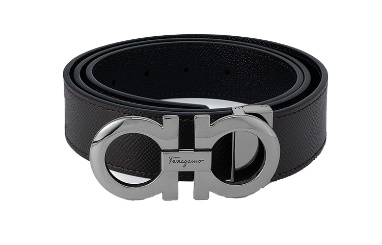 Lookbook 살바토레 페라가모 더블 로고 버클 가죽 벨트 블랙/브라운 3.5cm 675542-0689112