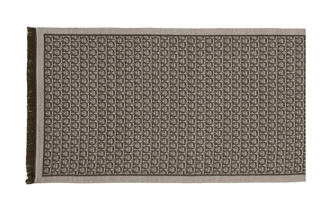 Salvatore Ferragamo Patterned Tassel Wool Scarf for Men in Dark Brown. 0754841 圖 3